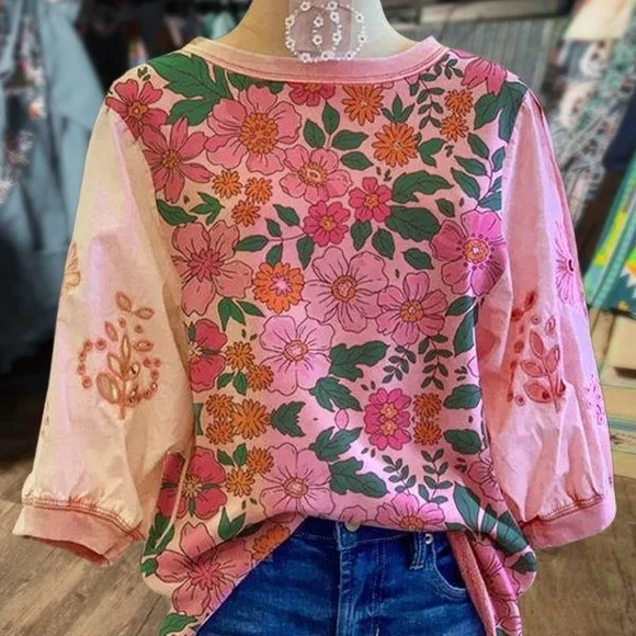 Floral Pink Blouse. Excellent Condition NWOT Size Small - Picture 1 of 12
